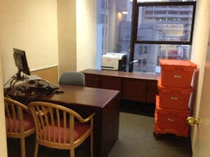 my old office, all packed up.